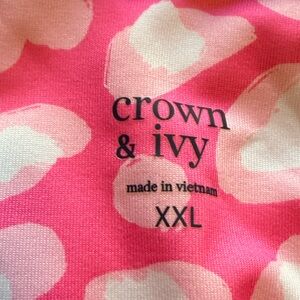 Crown & Ivy Pink and White Patterned leggings XXL